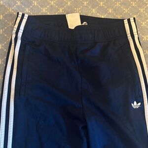 Adidas Kids Dark Blue Joggers with White Stripes EUC Sz L